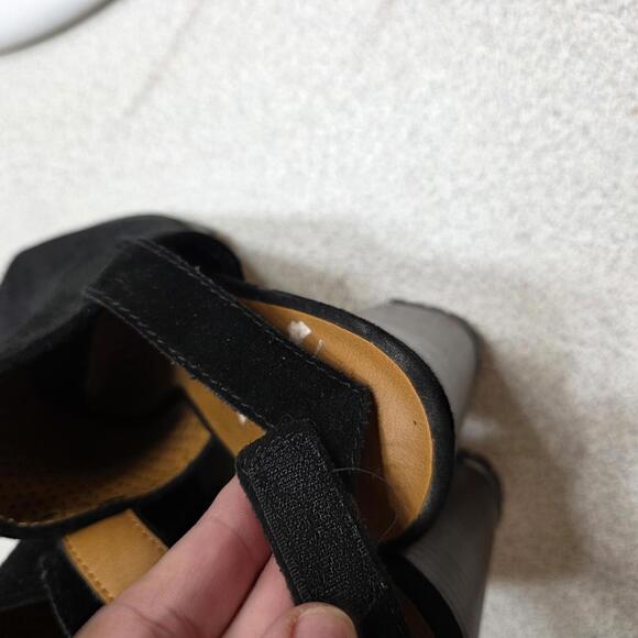 Franco Sarto Black Perforated Peep Toe Heeled Sandals- 7.5 NWOT - Picture 7 of 7